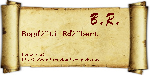 Bogáti Róbert névjegykártya